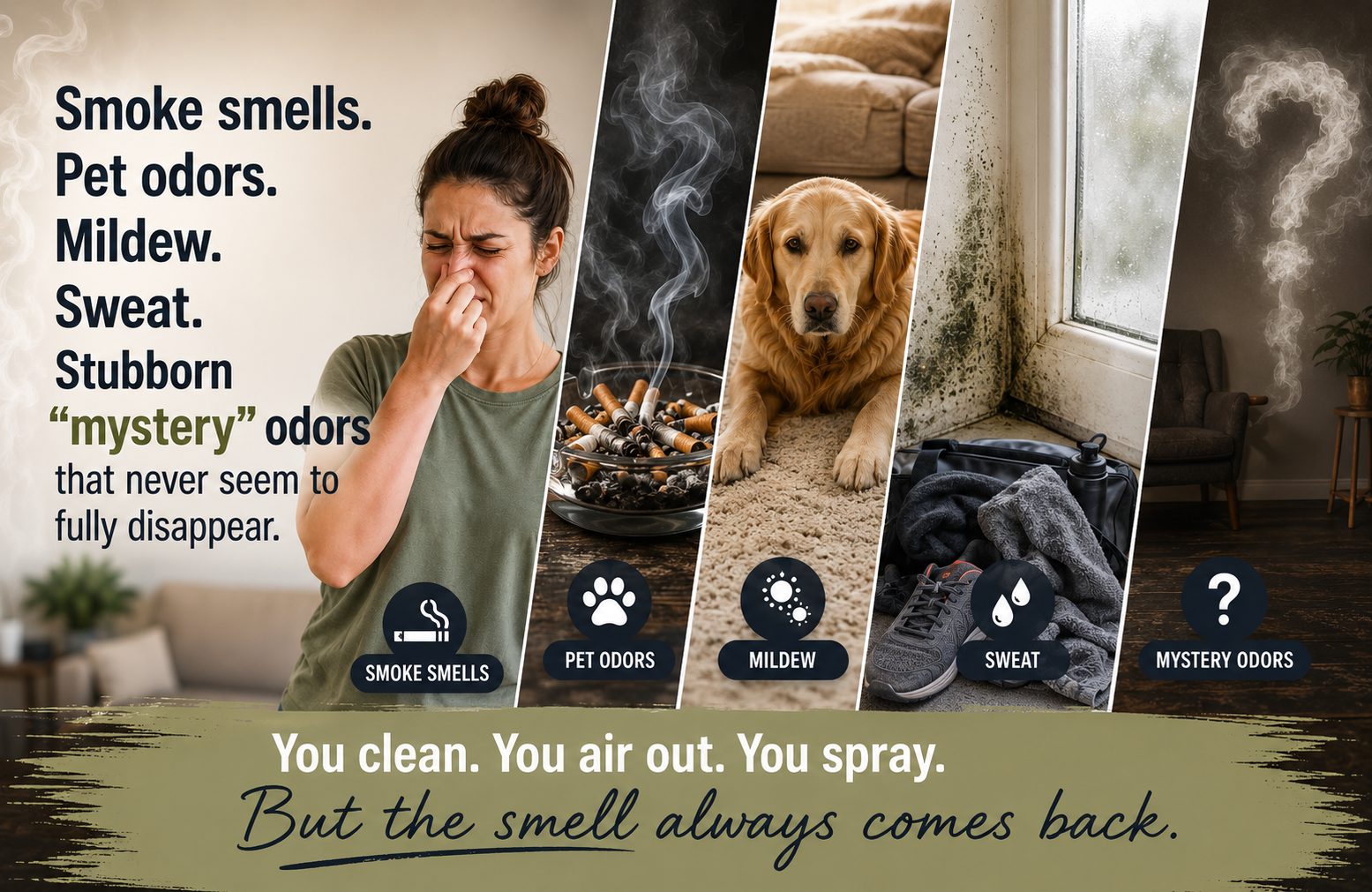 We remove stubborn smells and pet odors